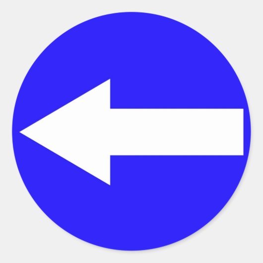 Rundaufkleber mit Pfeil bis links Runder Aufkleber (Vorderseite)