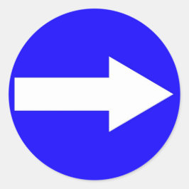 Rundaufkleber mit Pfeil rechts Runder Aufkleber