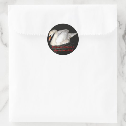 Rundaufkleber mit Schwan Runder Aufkleber (Tasche)