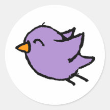 Rundaufkleber - Süßes Vogelmotiv