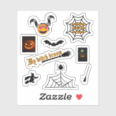 Rundbeutel mit lustigem Monster Aufkleber (Blatt)