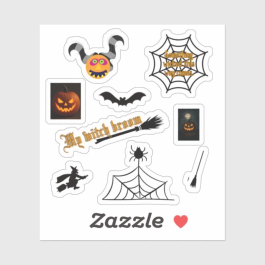 Rundbeutel mit lustigem Monster Aufkleber (Blatt)