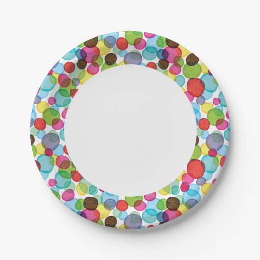 Rundblasen Kindermuster 2 Pappteller (Vorderseite)