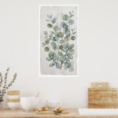 Rundblättriges Eukalyptus-Watercolour-Poster Poster (Küche)