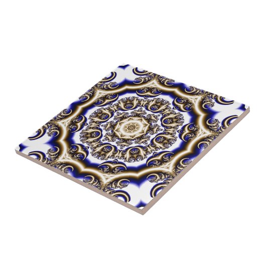 Rundblaues Fraktal Fliese (Seite)