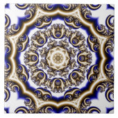 Rundblaues Fraktal Fliese (Vorderseite)