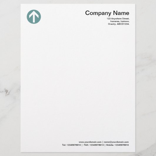 Rundbogen - Ozeangrün Briefbogen (Vorderseite)