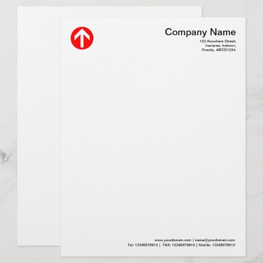 Rundbogen - Rot Briefbogen (Vorne/Hinten)