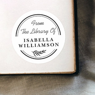 Rundbotanisch aus der Bibliothek des Buchzeichens Runder Aufkleber