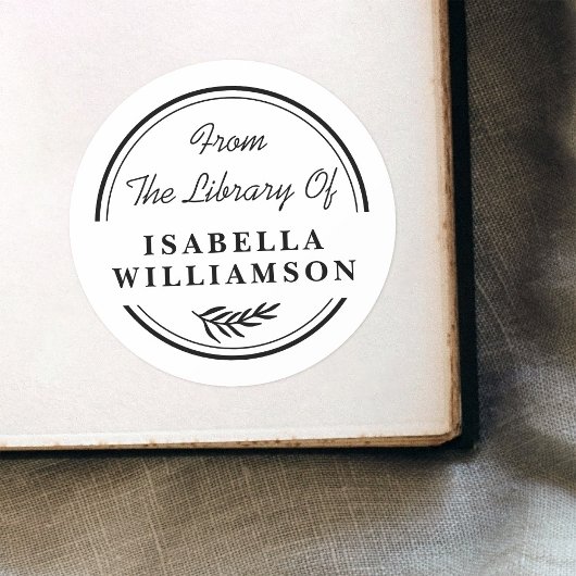 Rundbotanisch aus der Bibliothek des Buchzeichens Runder Aufkleber