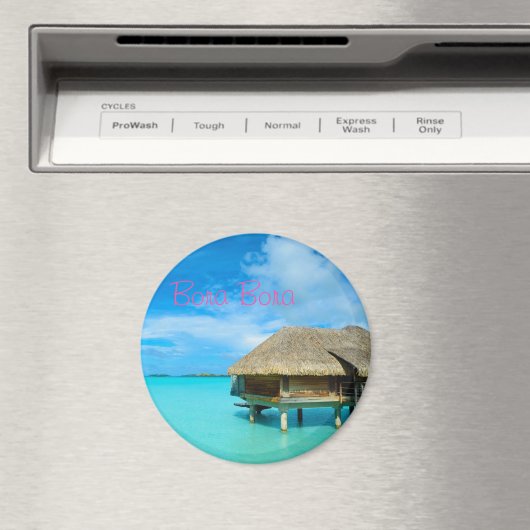 Rundbungalow auf Bora Bora Textmagnet Magnet (In Situ (Geschirrspüler))