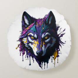 Runddekoratives Kissen mit zwei verschiedenen Desi