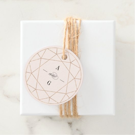 Runddiamant Gem Geometric Monogram Chic Wedding Geschenkanhänger (Beispiel)