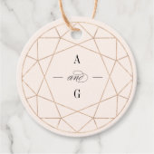 Runddiamant Gem Geometric Monogram Chic Wedding Geschenkanhänger (Vorderseite)