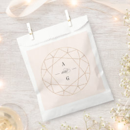 Runddiamant Gem Geometric Monogram Chic Wedding Geschenktütchen