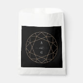 Runddiamant Gem Geometric Monogram Chic Wedding Geschenktütchen (Vorderseite)