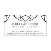 Runddiamant Gem Geometric Monogram Chic Wedding Permastempel (Design)