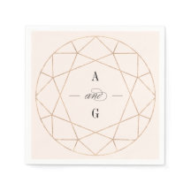 Runddiamant Gem Geometric Monogram Chic Wedding