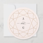 Runddiamant Gemstone Geometric Stylish Wedding Einladung (Vorderseite)