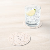 Runddiamant Gemstone Geometric Stylish Wedding Runder Pappuntersetzer (Vor Ort)