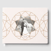 Runddiamant Geometric Chic Wedding Foto Gästebuch (Vorderseite)