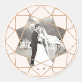 Runddiamant Geometric Chic Wedding Foto Runder Aufkleber