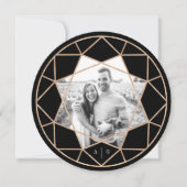 Runddiamant Geometrisches Edelstein Modernes Chic Save The Date (Vorderseite)
