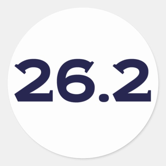 Runde 26.2 Marathon Runder Aufkleber (Vorderseite)