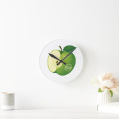 Runde Acrylmauer mit dem Bild einer grünen Wanduhr (Zuhause)