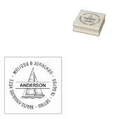 Runde Adresse 2 der Yacht Nautic Sailboat Gummistempel (Stempel)