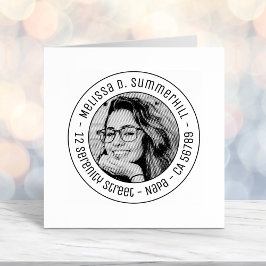 Runde Adresse des benutzerdefinierten Fotos Permastempel