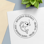 Runde Adresse des Fischereihakens beim Bitten von  Permastempel