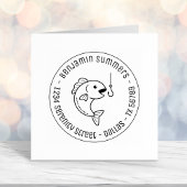 Runde Adresse des Fischereihakens beim Bitten von Permastempel