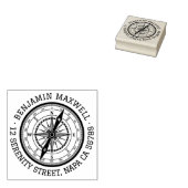 Runde Adresse des Nautic Navigation Compass Gummistempel (Stempel)