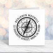 Runde Adresse des Nautic Navigation Compass Permastempel