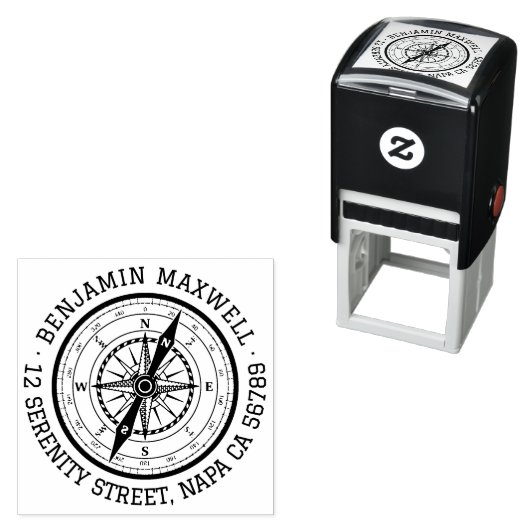 Runde Adresse des Nautic Navigation Compass Permastempel (Beispiel)