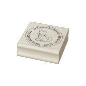 Runde Adresse des weißen Husky-Welpen Gummistempel (Stempel)