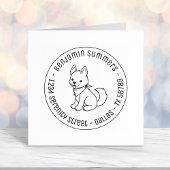 Runde Adresse des weißen Husky-Welpen Permastempel