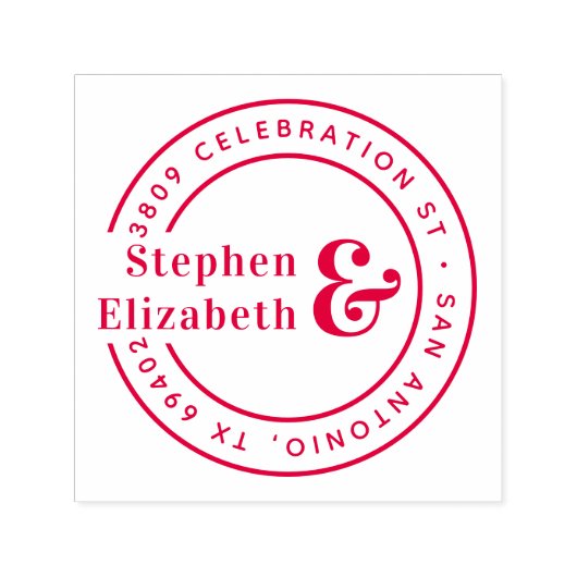 Runde Ampersand Hochzeitsfeier Rücksendeadresse Permastempel (Design)
