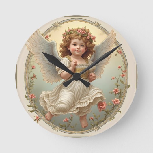 Runde Angel Pillow Wanduhr (Vorderseite)