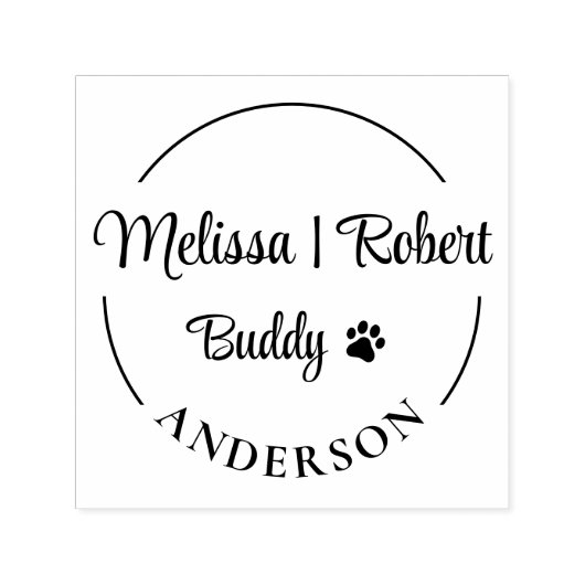 Runde Anschrift der Familie und des Hauses Permastempel (Design)