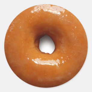 Runde Aufkleber des glasig-glänzenden Krapfens