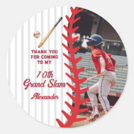 Runde Baseball Game Themed Kinder Tee Geburtstagsp Runder Aufkleber