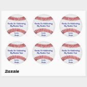 Runde Baseball-Sticker mit IHREM TEXT Runder Aufkleber (Blatt)
