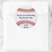 Runde Baseball-Sticker mit IHREM TEXT Runder Aufkleber (Tasche)