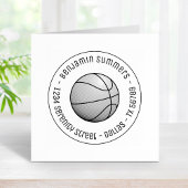 Runde Basketball-Ball-Adresse Gummistempel