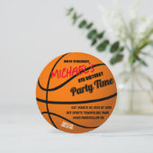 Runde Basketball Party Einladung (Stehend Vorderseite)