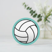 Runde Beachvolleyball Einladungen zum Geburtstag (Stehend Vorderseite)