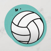 Runde Beachvolleyball Einladungen zum Geburtstag (Vorne/Hinten)