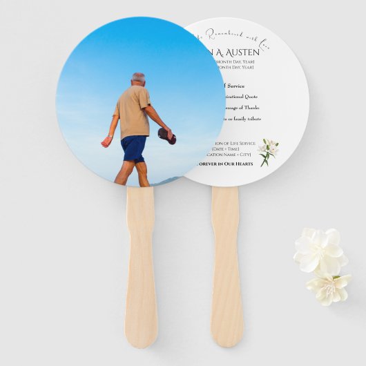 Runde Beerdigung Programm Fan Spirituell & trösten Fächer (Vorne und Hinten)